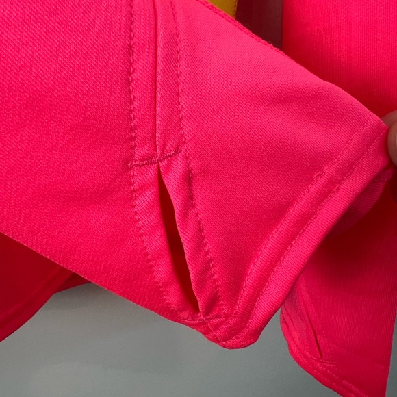Brooks Running Neon Pink & Yellow Quarter Zip Pull Over reflective detail Small - Picture 10 of 12